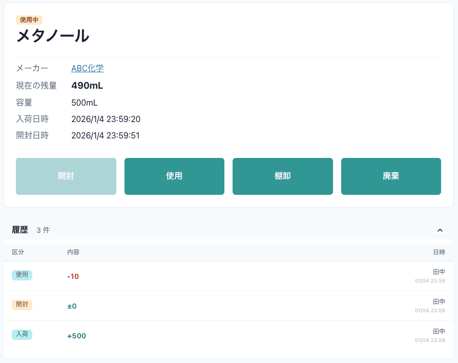 容器別管理のイメージ